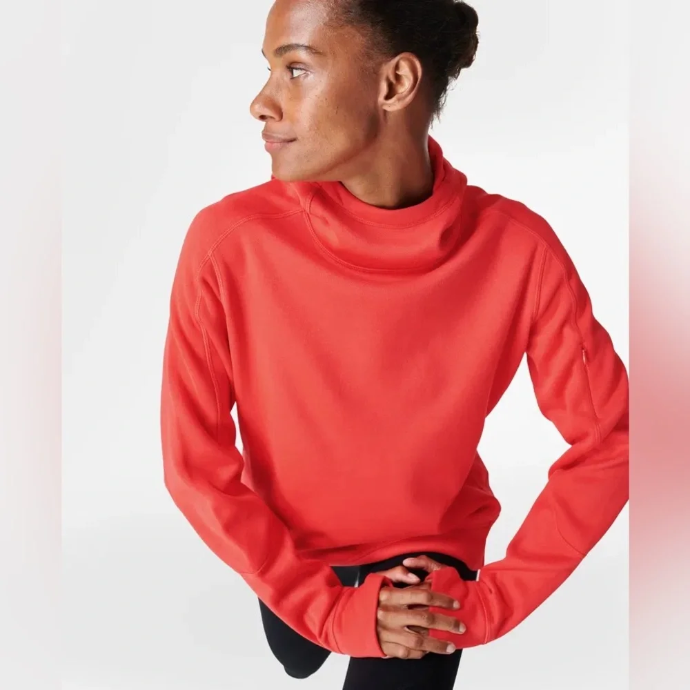 Sweaty Betty Sprinter‎ Run Hoodie in Pentas Red.